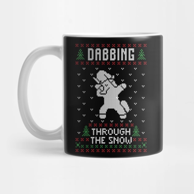 Dabbing Through The Snow - Funny Unicorn Ugly Christmas Sweater by BadDesignCo